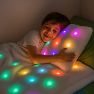 Svetleći LED jastuk i deka – Senzorni set s mjenjajućim svjetlom